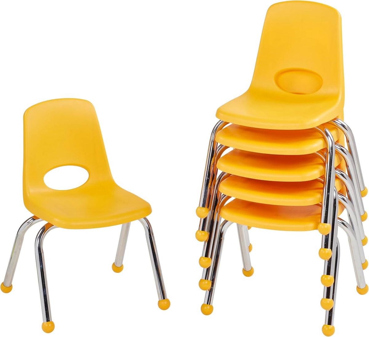 10" School Stack Chair with Swivel Glides, Purple, 6-Pack