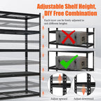 60" W Garage Shelving Units Heavy Duty,5-Tier Adjustable Storage Shelves 2500 LBS Metal Storage Utility Racks 24" D x 72" H