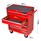 5 Drawer Rolling Tool Chest, Steel Tool Storage Cabinet for Garage Storage with 4 Wheels and Locker