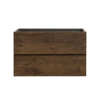Wall Mount Bathroom Cabinet Without Basin, Gray Two-Drawer Storage Unit with Pre-Assembled Design for Space-Saving Modern Bathrooms