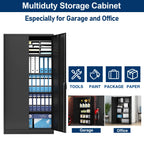 Aobabo 72 Inch Locking Storage Cabinet w/ Adjustable Shelves, Gray