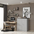 Aobabo 72 Inch Locking Storage Cabinet w/ Adjustable Shelves, Gray