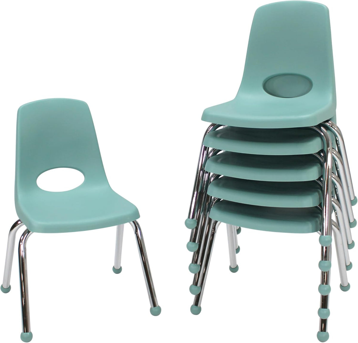 10" School Stack Chair with Swivel Glides, Purple, 6-Pack