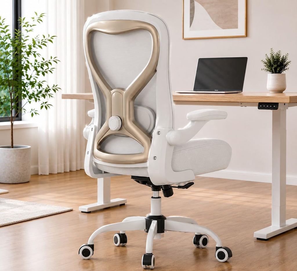 Ergonomic Home Office Chair, 4-Way Lumbar, Thick Cushion, 330LBS