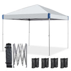 XiHuaZhaoChen  Canopy Tent Easy Set-up Outdoor Patio Canopy Adjustable Straight Leg Heights Instant Shelter with Wheeled Bag,Gray,10' x 10'