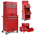 NIGSQJB 3-In-1 Tool Chest on Wheels with 6 Drawers, 52"H Tool Storage Cabinet with Auto Locking System,Detachable Top,Tool Box Organizer for Garage,Workshop,Repair Shop,DIY, Red