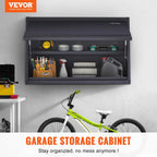 VEVOR Metal Storage Cabinet, 120lbs Load Capacity per Shelf, 20'' Tall Wall-Mounted Powder-Coating Steel Garage Cabinet with Adjustable Shelf, Press to Lock & Open Door, Perfect for Office Home