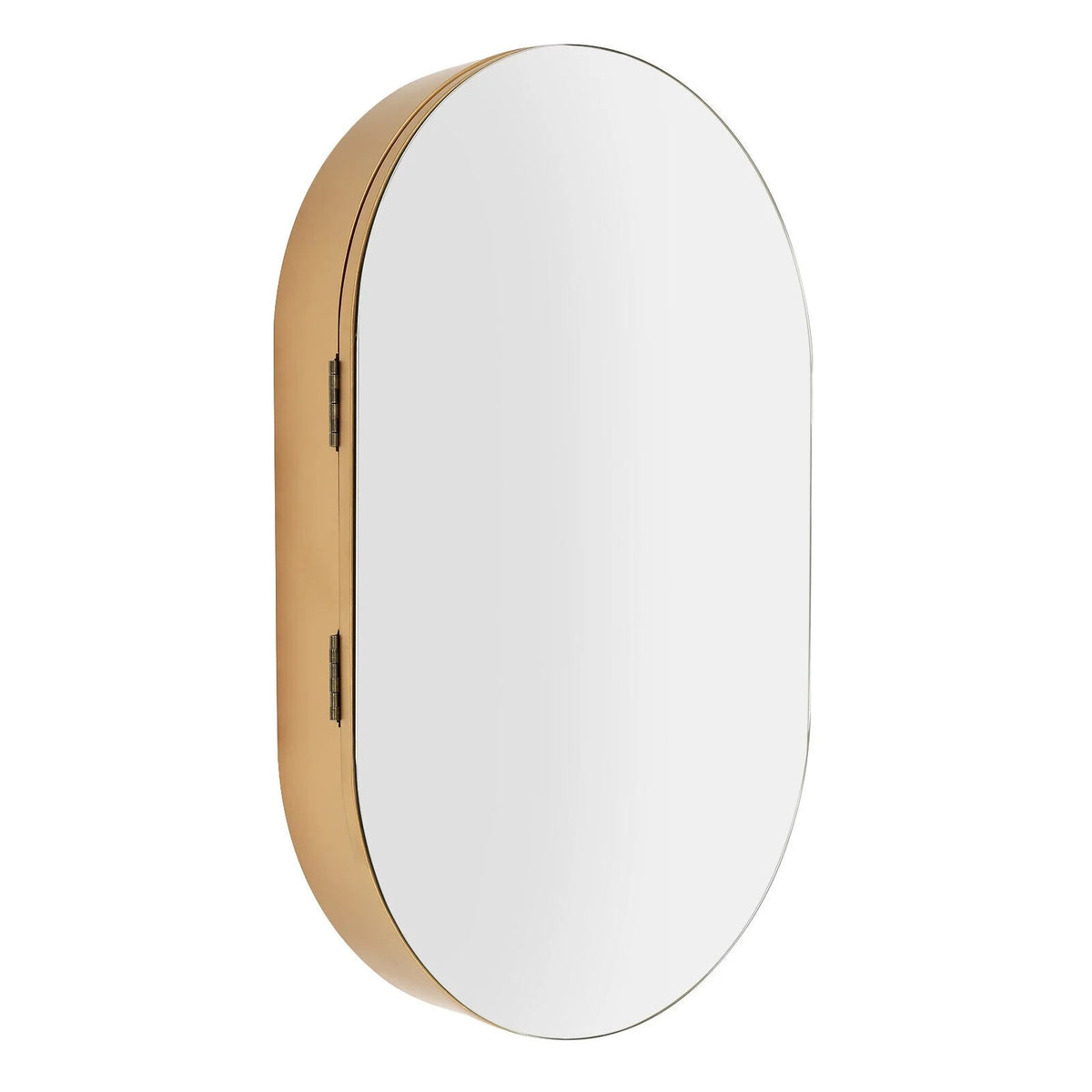 Fichiouy Bathroom Mirror Cabinet Oval Wall Mounted Cabinet Storage Cabinet with Mirror for Bathroom 19.76" x 30.82"