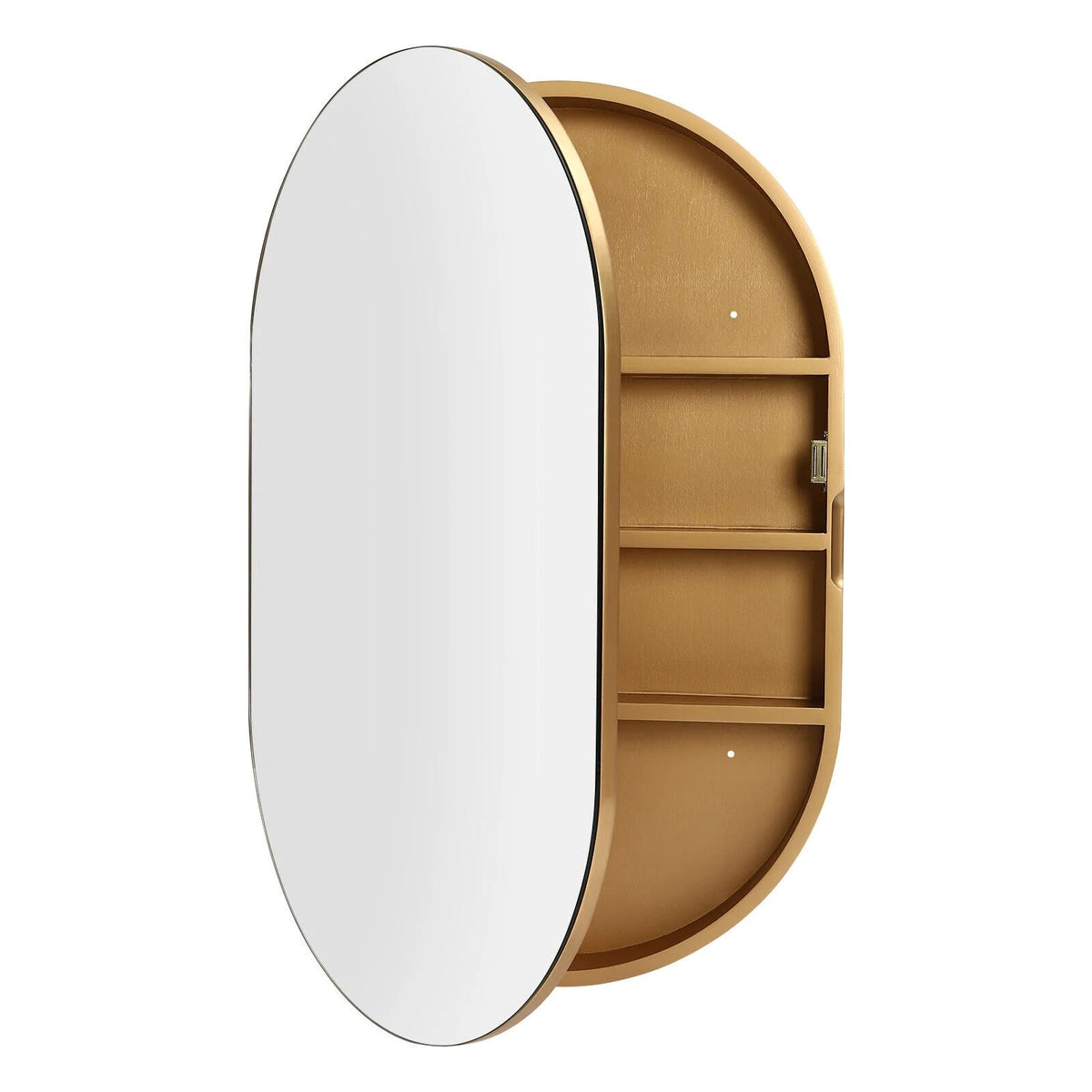 Fichiouy Bathroom Mirror Cabinet Oval Wall Mounted Cabinet Storage Cabinet with Mirror for Bathroom 19.76" x 30.82"