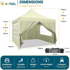 SANOPY 10' x 20' Pop up Canopy Party Tent with 6 Removable Sidewalls, Wave Eave Outdoor Waterproof Patio Gazebo Tent with Carry Bag, Backyards Camping Picnics, Black