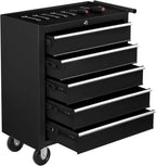 TUFFIOM 5-Drawer Rolling Tool Chest with Lock & Key, Tool Storage Organizer Box Cabinet with Wheels