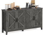 Buffet Cabinet Sideboard Storage Cabinet with Adjustable Shelves for Living Room Rustic Walnut
