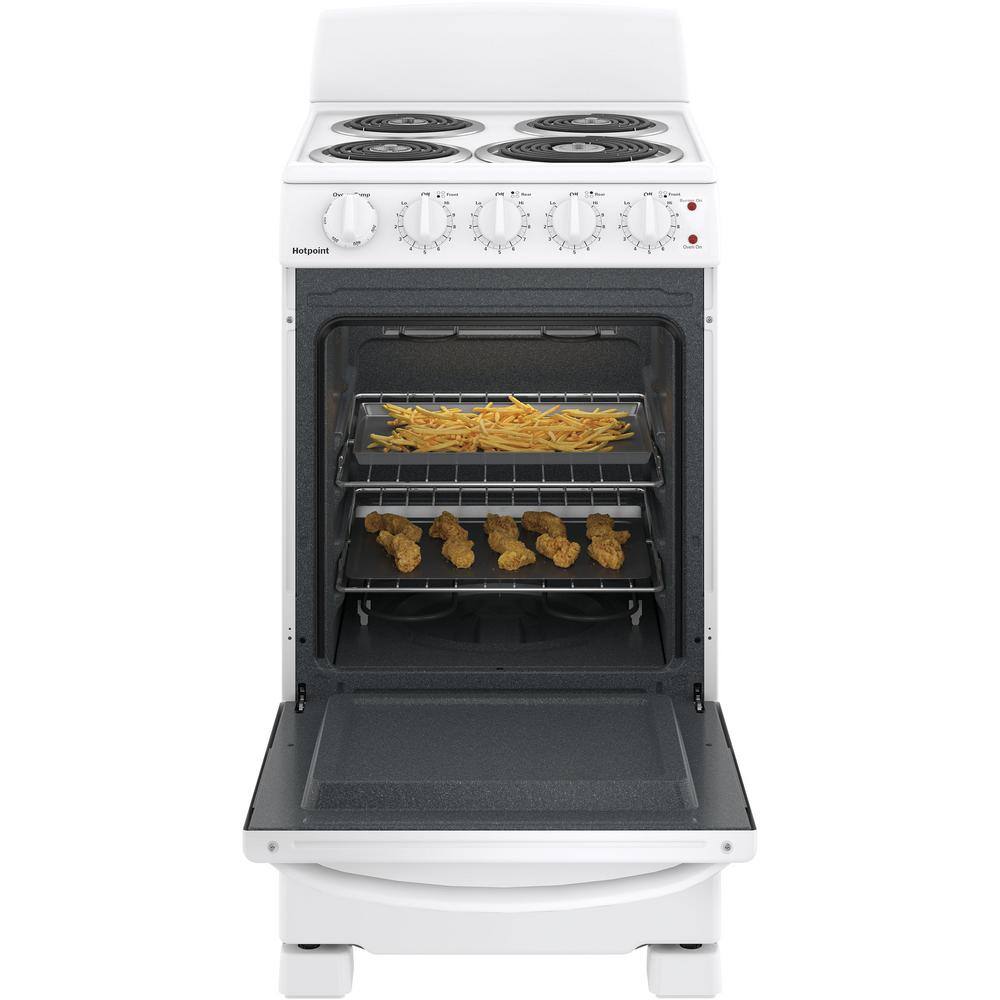 20 in. 4 Burner Element Free-Standing Electric Range in White Configuration B