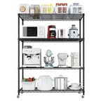 IVV 5-Tier Wire Shelving Unit with Wheels, 3125LBS NSF Heavy Duty Adjustable Metal Storage Rack for Garage,Pantry,Kitchen,Business,Warehouse, 59.06"W x 17.72"D x 74.02"H (Black)