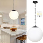 14" Gold Globe Pendant Light, Mid Century Pendant Light, Clear Glass Pendant Lights, Kitchen Island Adjustable Hanging Light Fixture for Dining Room, Bedroom, Kitchen Island