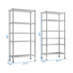 Zimtown Heavy Duty Storage Shelves, 63"W Wire Shelving Unit, Adjustable 4 Tier Metal Shelves Organizer Silver for Pantry Kitchen Basement, 1500 lbs Capacity