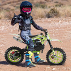 2026 Upgraded 50cc 2-Stroke Kids Dirt Bike Motocross, Pocket Gas Motorbike, Off Road Gas Power Mini Pocket Motorcycle with Front/Rear Disc Brakes, Scooter Bike Pocket, Dirtbike for Kids Green