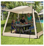 10x10 Screen Tent, Portable Screen House for Camping & Patios - Easy Setup Canopy with Mesh Walls, 2 Doors & Carry Bag Beige