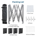 XiHuaZhaoChen  Canopy Tent Easy Set-up Outdoor Patio Canopy Adjustable Straight Leg Heights Instant Shelter with Wheeled Bag,Gray,10' x 10'