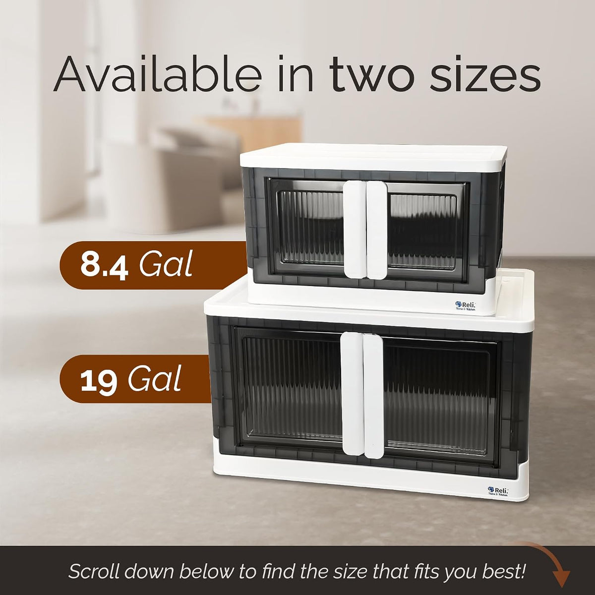 Collapsible Storage Bins 8.4 Gal (4 Pack) | Stackable Bins with Lids