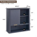 Modern Bathroom Wall Cabinet, Wall Mounted Medicine Storage Organizer with Shelves for Home Organization