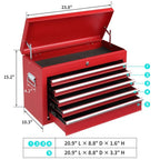 IVV 4-Drawer Rolling Tool Chest w/Lock & Key, Tool Storage Cabinet with Universal Wheels, Anti-Scratch Liners, Tool Organizer Box for Garage, Warehouse & Repair Shop, Red