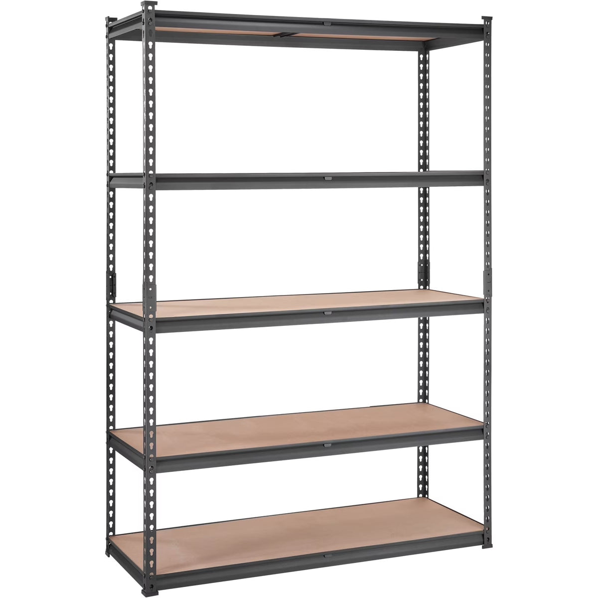 BHUIK 5-Tier Heavy Duty Garage Storage Shelving Unit, 48"W x 18"D x 72"H Adjustable Metal Rack, 2000 lbs Capacity, Industrial Black Steel Shelves for Basement, Kitchen, Utility or Laundry Room