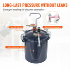 SKYSHALO Spray Paint Pressure Pot Tank, 10L/2.5gal Air Paint Pressure Pot, 1.5mm+4mm Two Nozzles Two Spray Paint Guns for Industry Home Decor Architecture Construction Automotive Painting, 60PSI Max