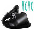 Reverse-Air Hair Dryer with Hair Clips Black