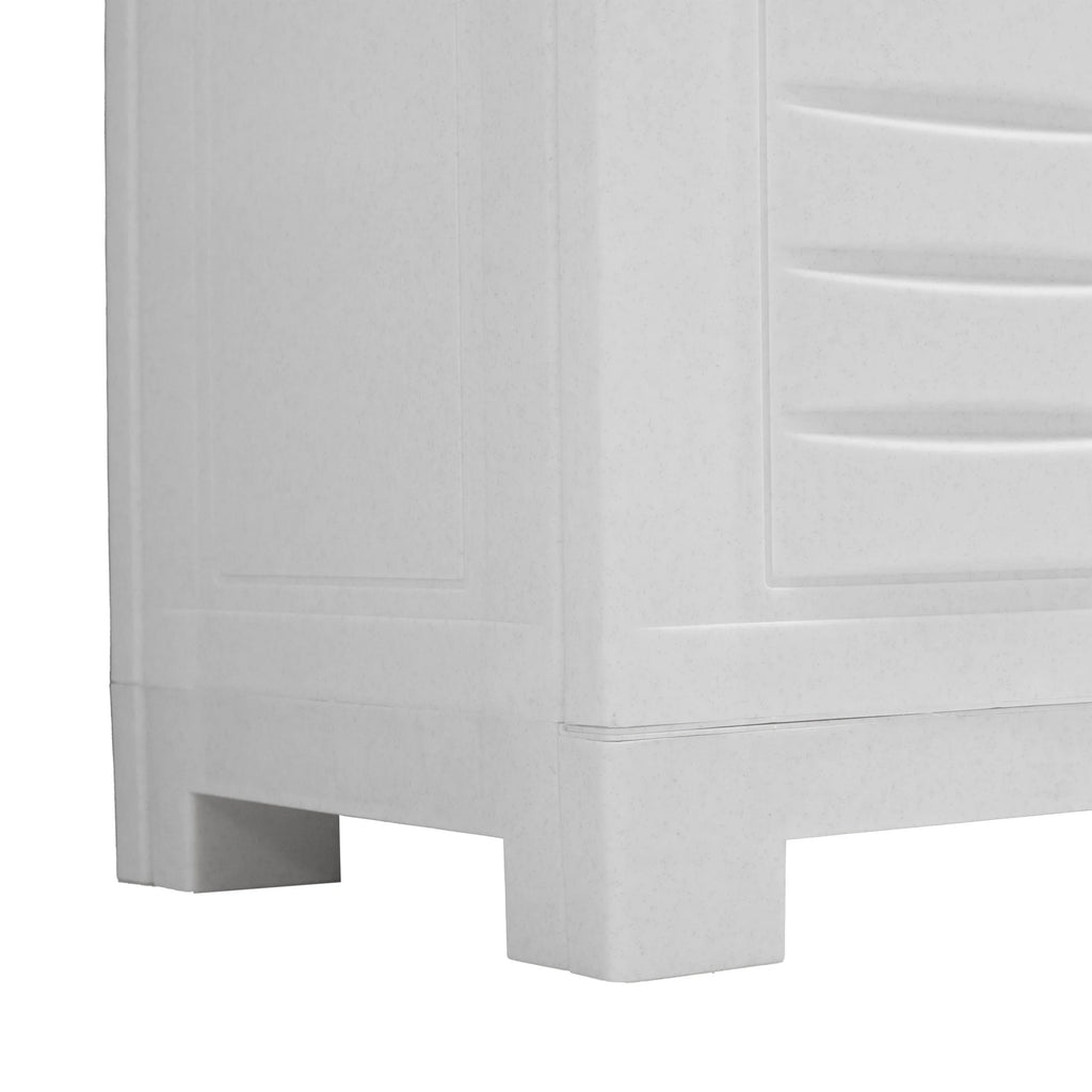 Sunnydaze Adjustable 25.5" Plastic 1-Shelf Freestanding Garage Storage Cabinet, Gray w/ Charcoal Trim