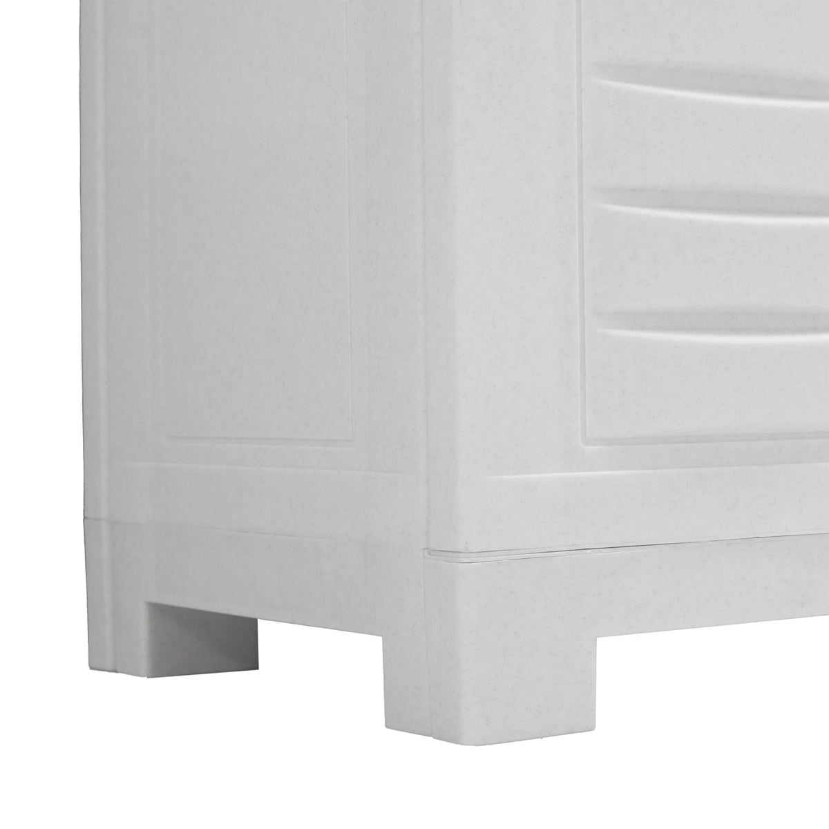 Sunnydaze Adjustable 25.5" Plastic 1-Shelf Freestanding Garage Storage Cabinet, Gray w/ Charcoal Trim