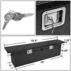 DNA Motoring 63"x 12"x16.5" Aluminum Pickup Truck Bed Trailer Storage Tool Box w/ Key Lock (Black)