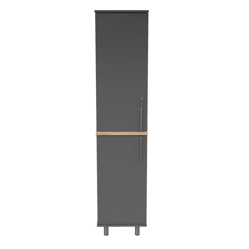 Inval Kratos 70" Engineered Wood Storage Garage Cabinet, Gray/Maple