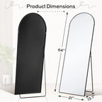 21x64 Full Length Arched Mirror, Large Tall Body Dressing Mirror with Aluminum Alloy Frame, Stand and Wall Mount Option