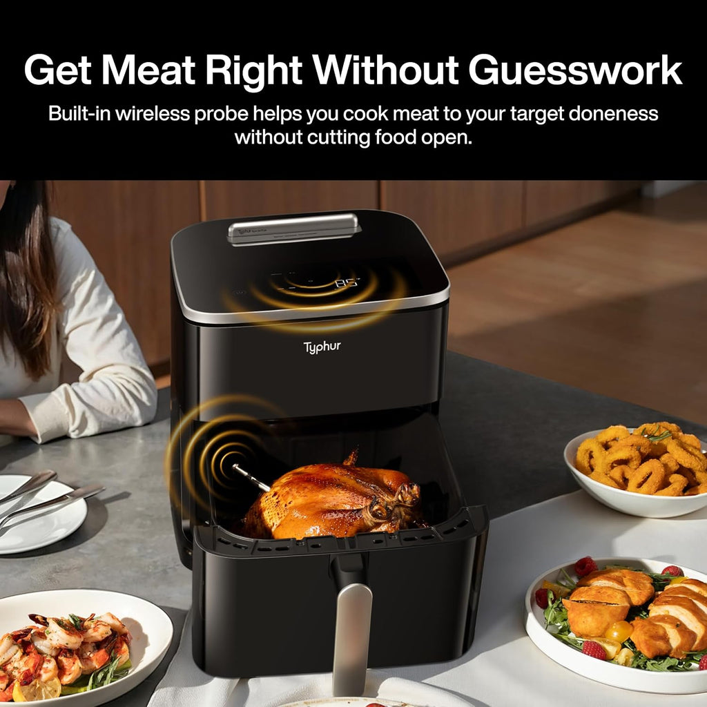Sync 8QT AI Smart Air Fryer with Built-in Wireless Meat Thermometer