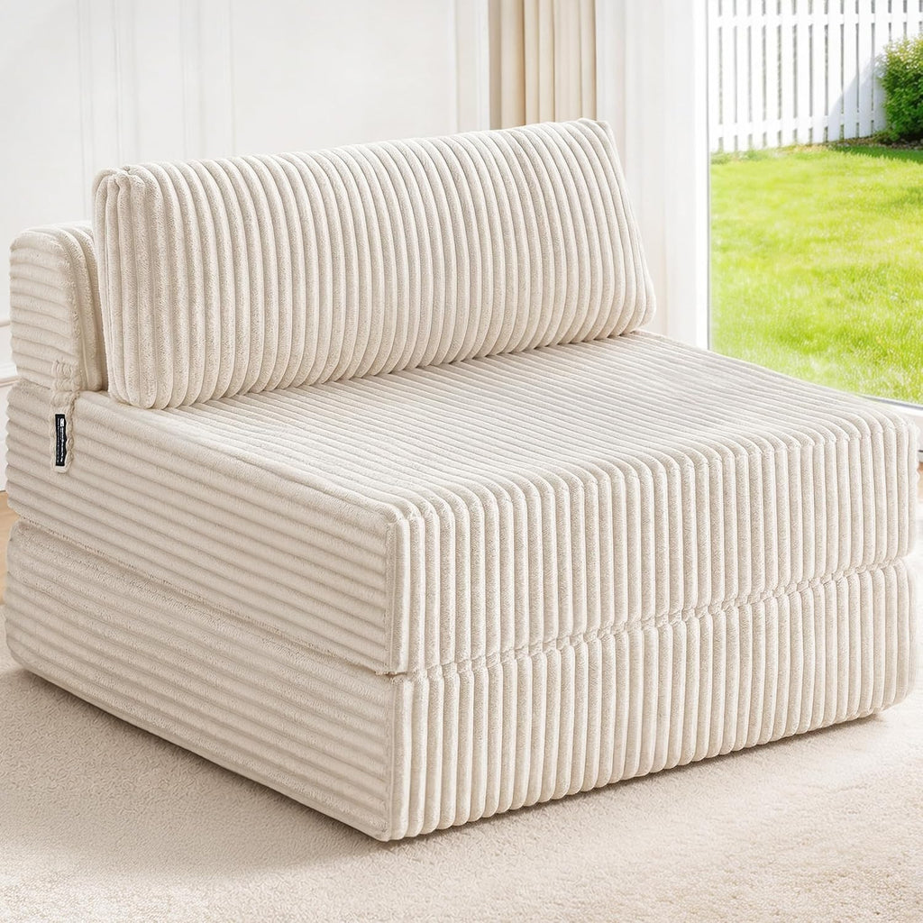 Folding Sofa Bed Convertible 4 in 1 Sleeper Chair Gray Single