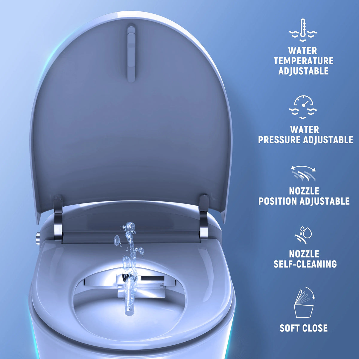 HOROW Tankless Toilet, Modern Smart Toilet without bidet, Self Cleaning One Piece Toilet with Warm Elongated Seat,Heated Toilet HR-T10SD