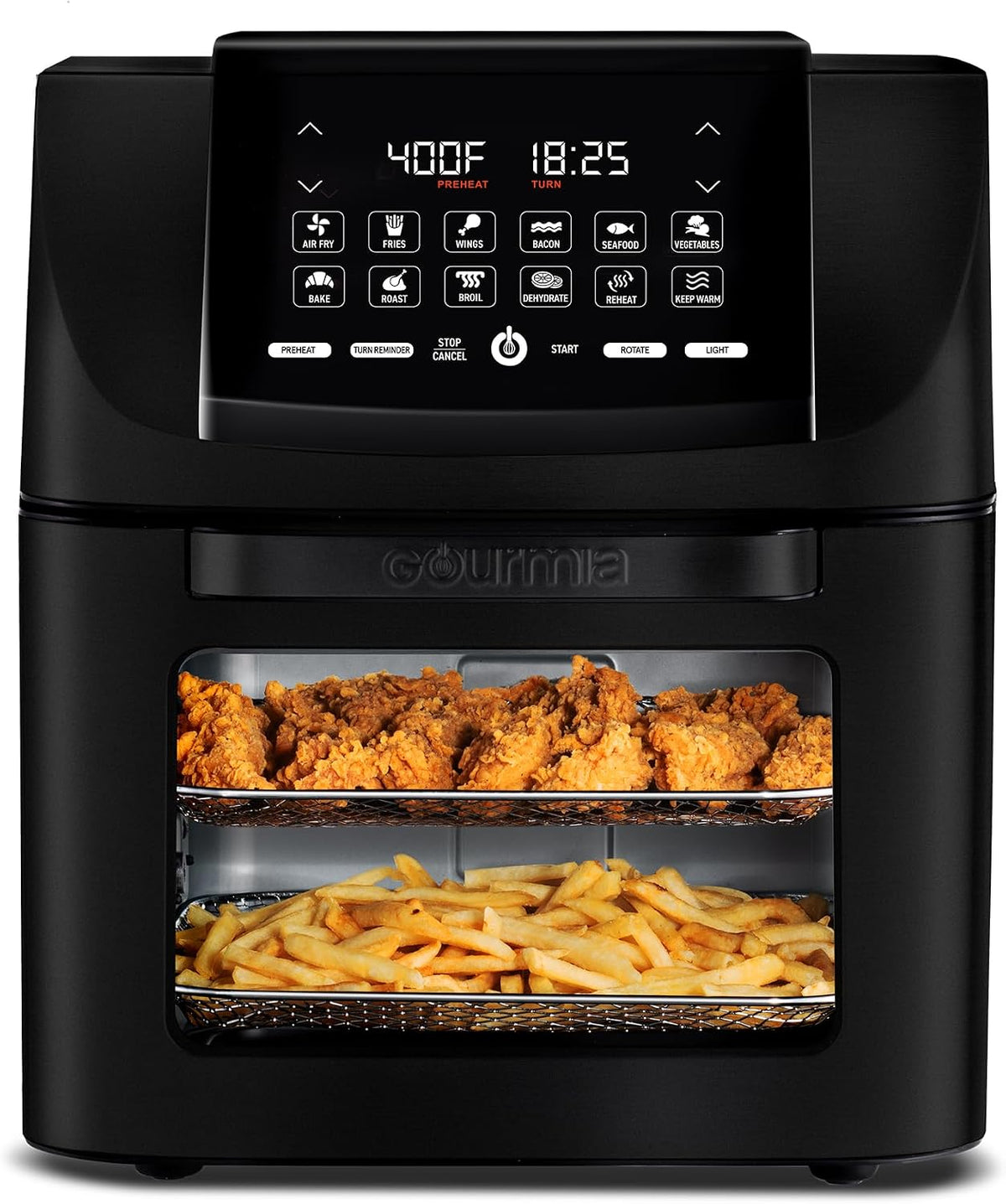 Air Fryer - 14 Qt Rotisserie Oven with Window, Stainless Steel