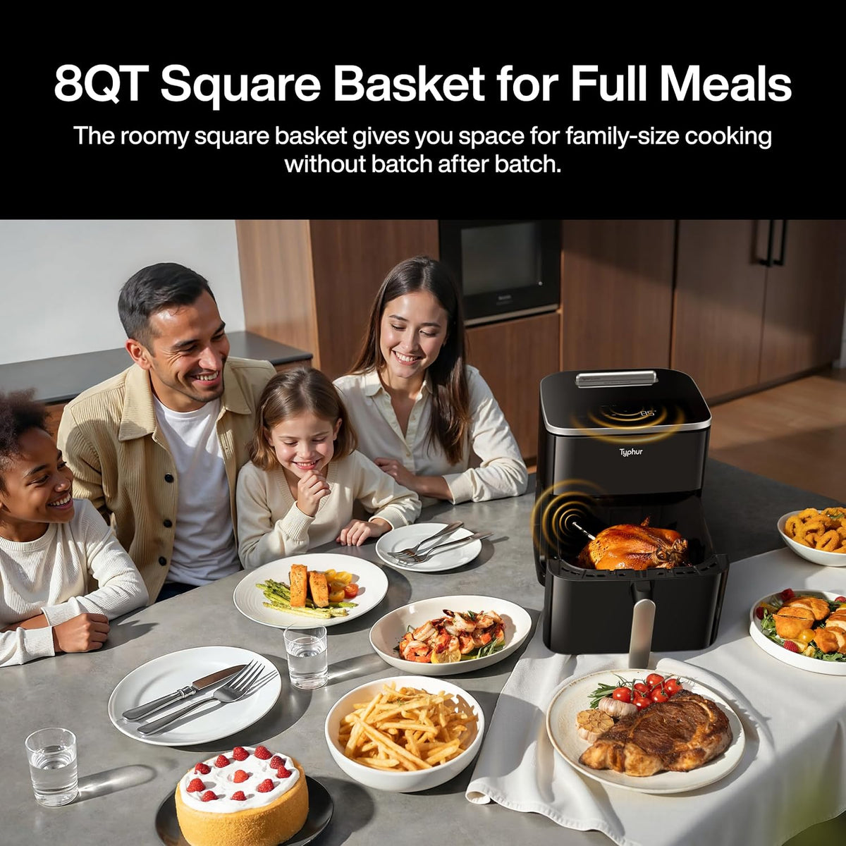 Sync 8QT AI Smart Air Fryer with Built-in Wireless Meat Thermometer