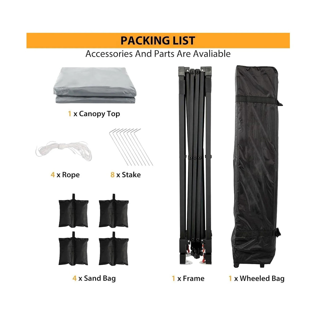 Arigeas Pop Up Canopy Tent 10'x10' with Adjustable Height, Easy Outdoor Sun Shade Shelter for Party, Event, Patio