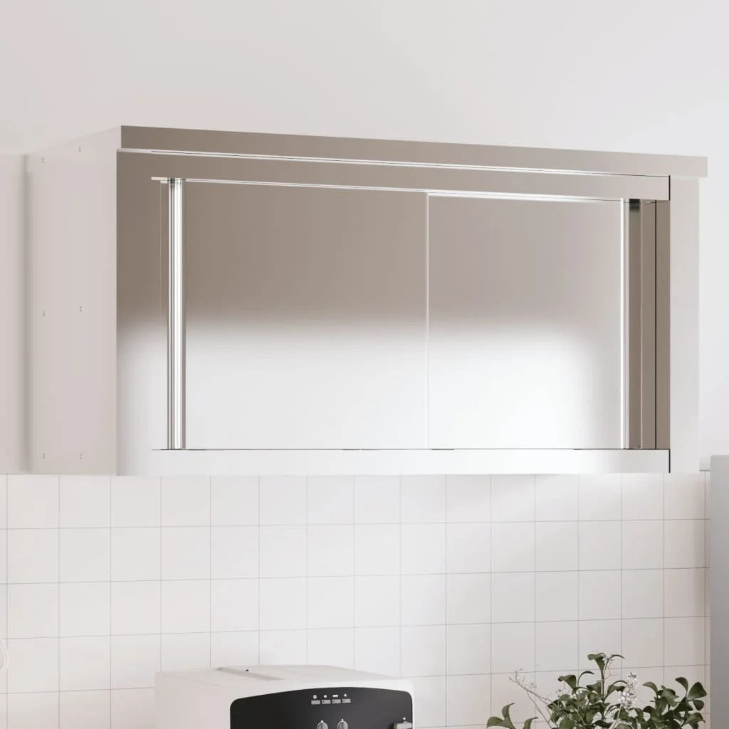 vidaXL Kitchen Wall Cabinet with Shelf Storage Restaurant Stainless Steel