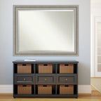 Beveled Bathroom Wall Mirror, Silver Frame Decorative Vanity Mirror for Bathroom, Bedroom and Entryway