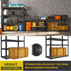 REIBII 2200LBS Garage Shelving Units Heavy Duty  Adjustable Metal Shelving 4 Tier Storage Shelves,39.4" W x 19.7" D x 59.9H