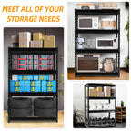 Shuntong The Atlas 12000LBS Garage Storage Shelves, 48"W Heavy Duty Metal Industrial Shelves, 4 Tier Adjustable Storage Rack for Warehouse Shop Basement,48"W x 24"D x 72"H, Black