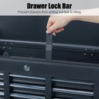 Ktaxon Tool Box, Portable 5 Drawer Steel Toolbox with Top Storage Tray & Carrying Handle, for Garage Trunk Household, Black