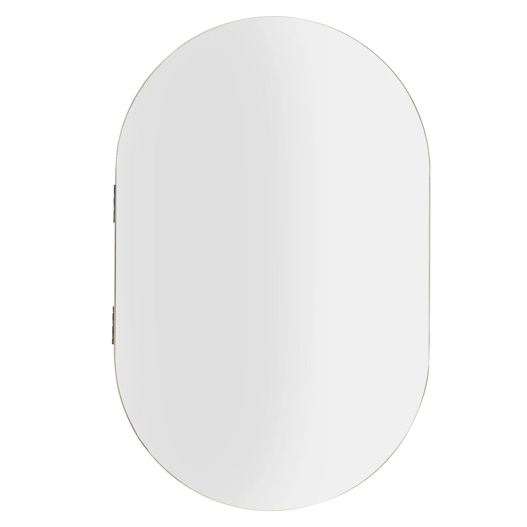 Fichiouy Bathroom Mirror Cabinet Oval Wall Mounted Cabinet Storage Cabinet with Mirror for Bathroom 19.76" x 30.82"