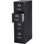 4-Drawer Lockable File Cabinet, Black