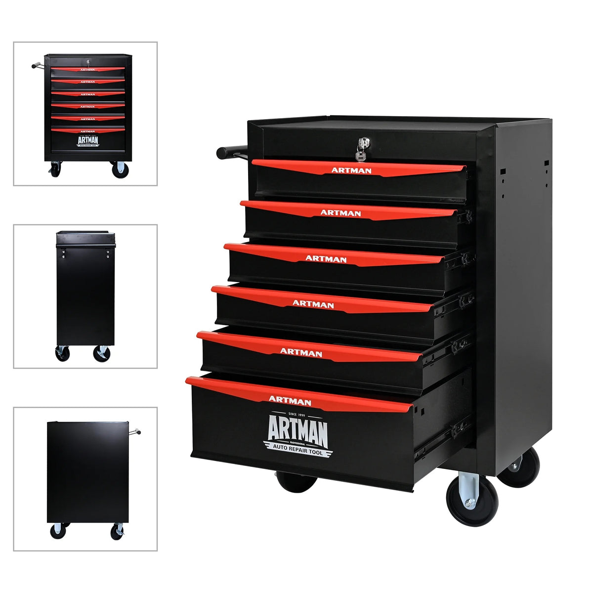 ARTMAN  20" 5-Drawer Rolling Metal Tool Chest Cabinet,Steel Tool Storage Box Organizer for Garage Workshop Warehouse