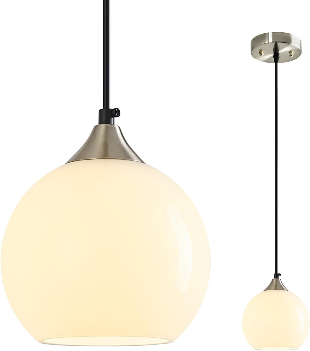 Amber Pendant Lights Kitchen Island 3 Pack, 5.9 in Seeded Glass Globe