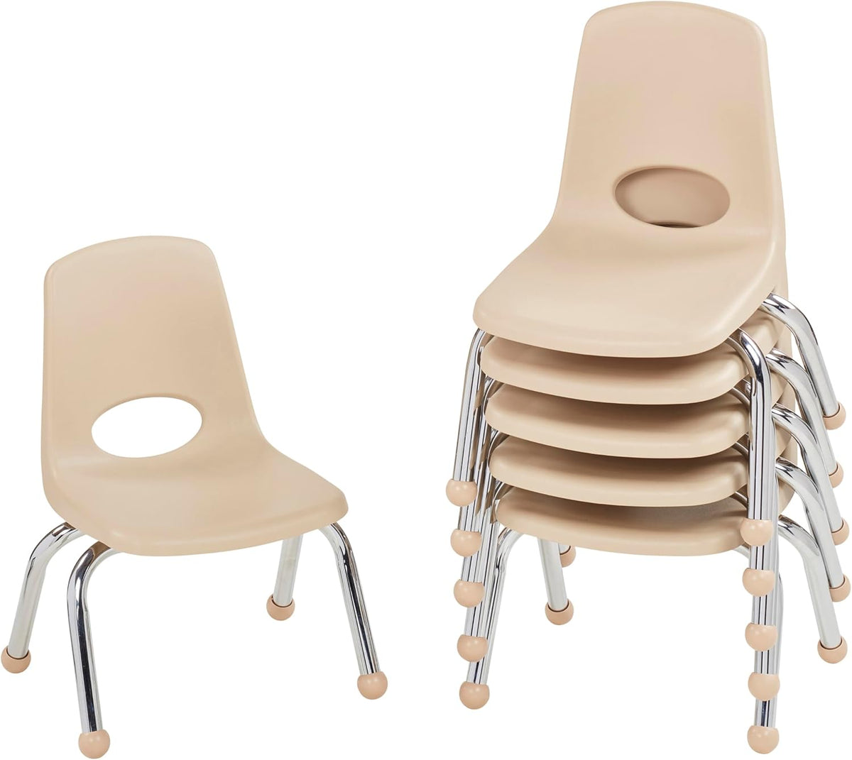 10" School Stack Chair with Swivel Glides, Purple, 6-Pack